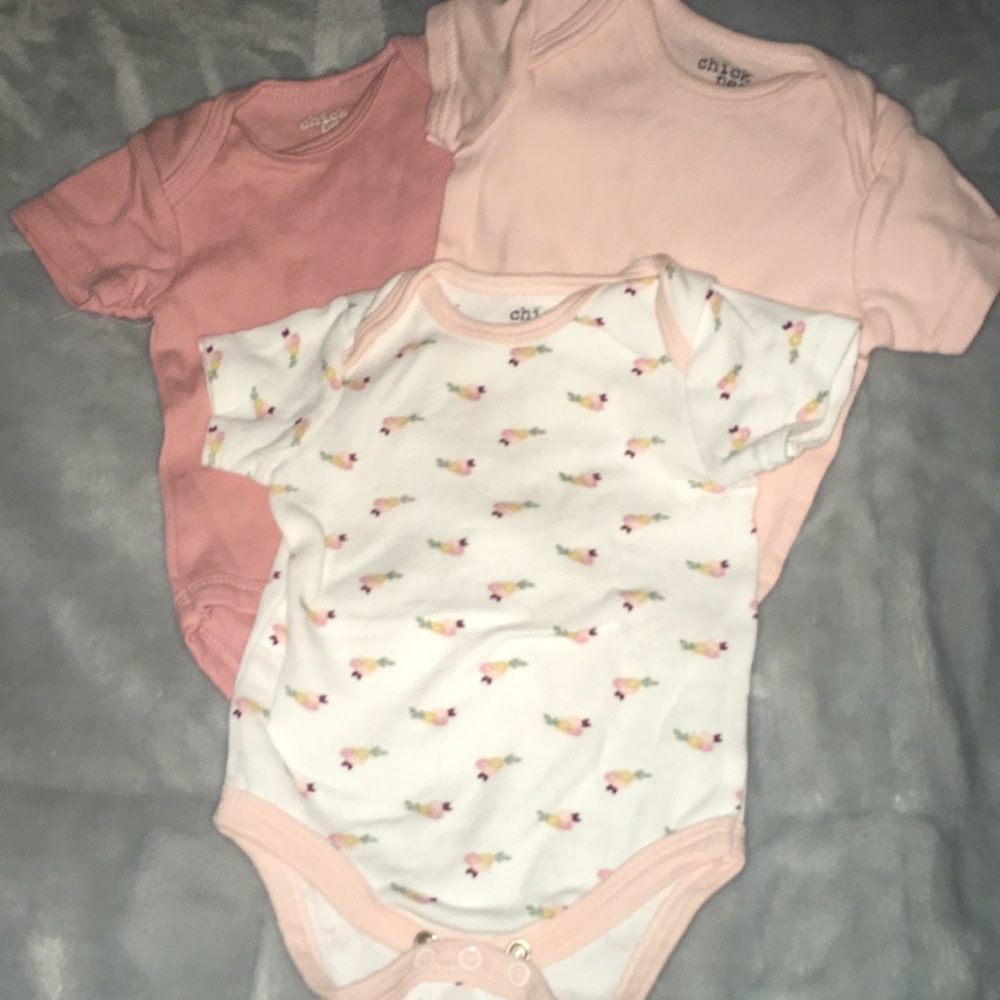 Three onesies size 3 to 6 months